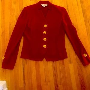 St John short wool jacket with detailing on cuff.